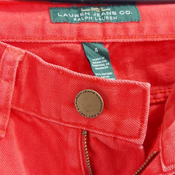 Ralph Lauren Jeans Bright Red Skinny Fit Stretch Jeans, Size 4 - Picture 4 of 10